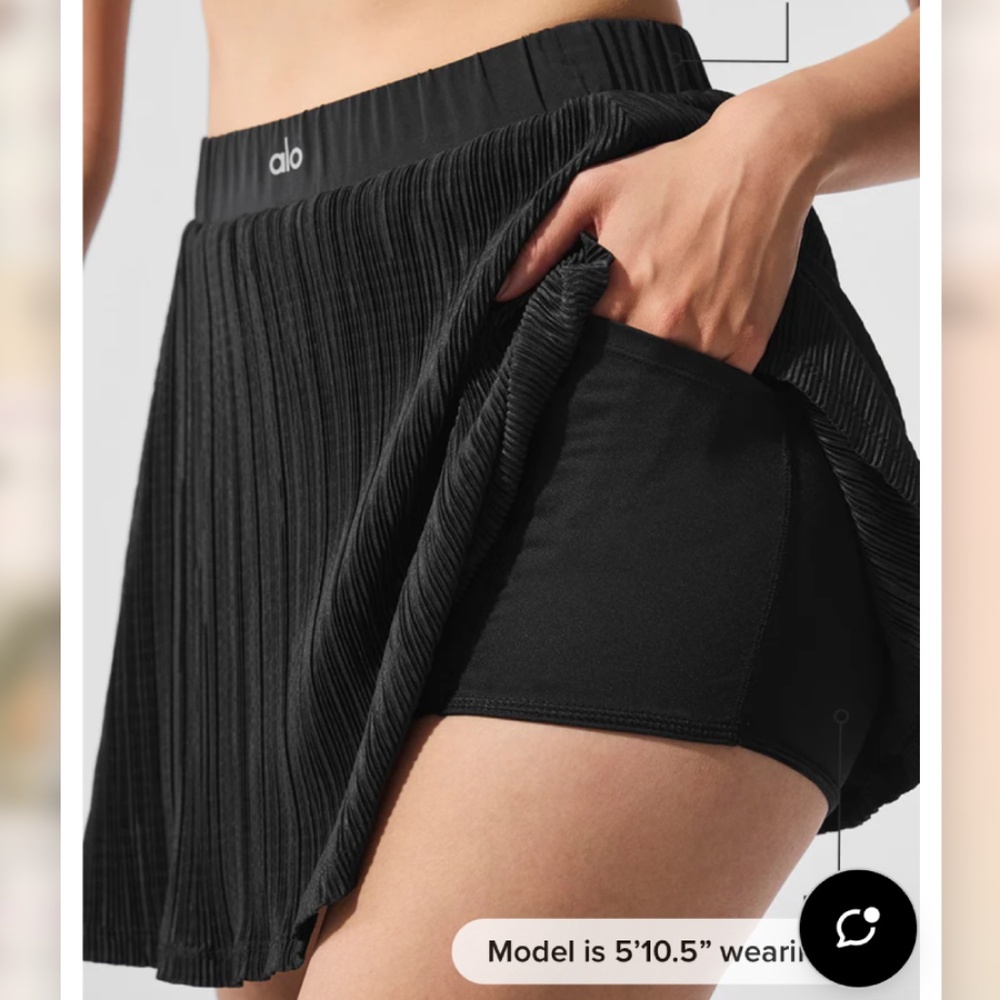 Alo Micro Plisse Tennis Skirt Black Size Small excellent perfect condition